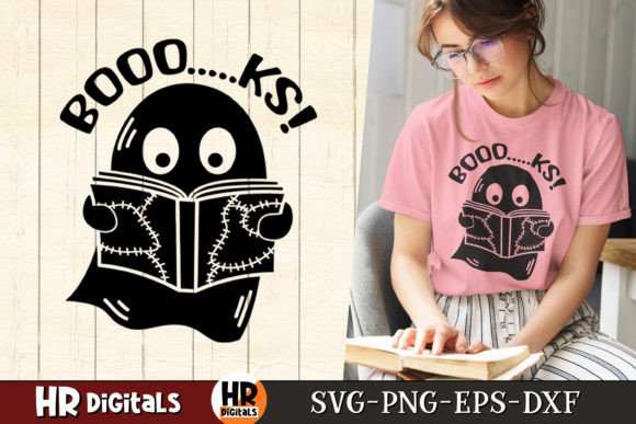 Booo...ks Funny Reading Halloween SVG Graphics in Crafts