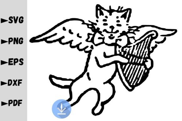 Cat Angel SVG, Cute Cat Angel SVG for Graphics and Crafts