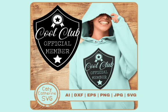Cool Club Official Member Funny Badge for Graphics and Crafts
