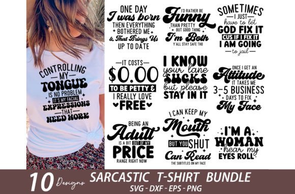 Funny Sarcastic T-shirt Bundle: Graphics for Crafts