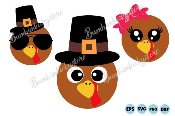 Turkey Face Svg Bundle: Graphics for Crafts & Seasonal Branding